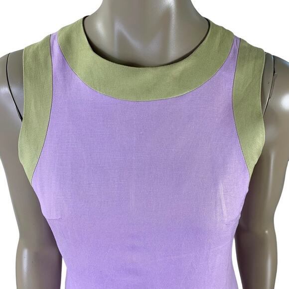 Harve Benard Vintage Linen Blend Sleeveless Sheath Pencil Dress Size 6 Lilac - Picture 6 of 14